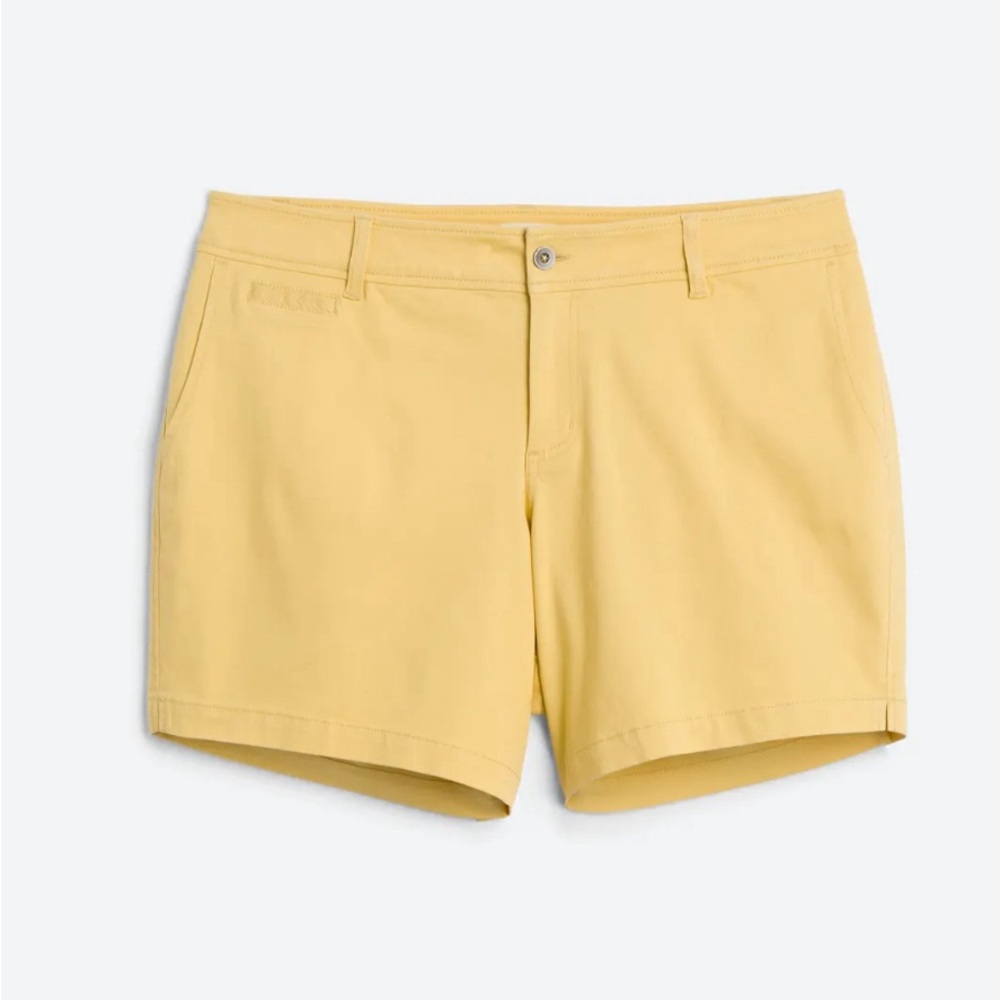Market & Spruce Madison Mid Rise Chino Short, Yellow, Size 18W